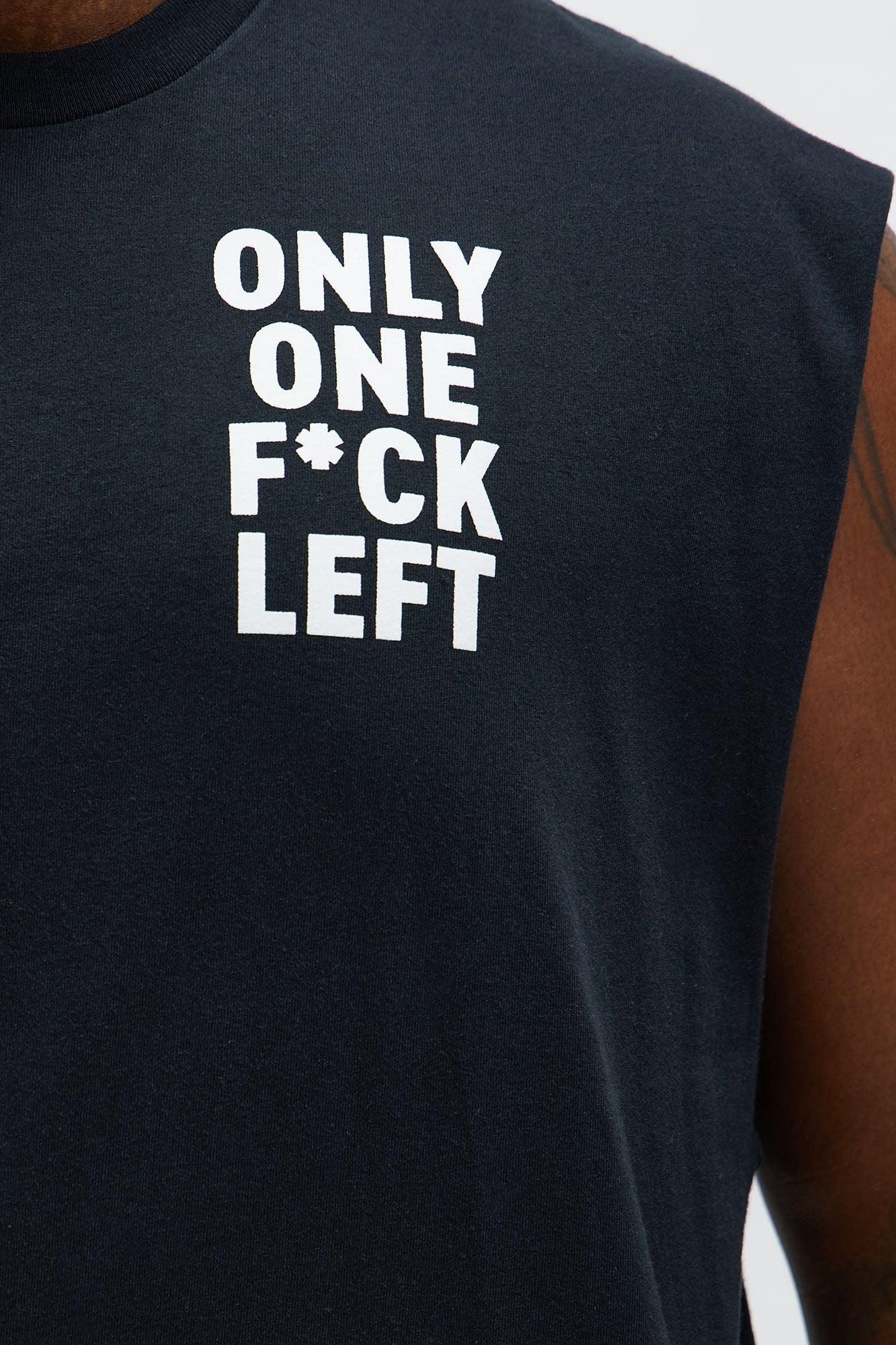 One One F*ck Left Muscle Tee - Black Male Product Image
