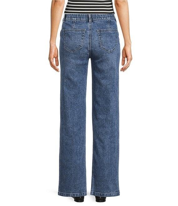 Gibson & Latimer Perfect Fit Denim Mid Rise Cuffed Wide Leg Jeans Product Image
