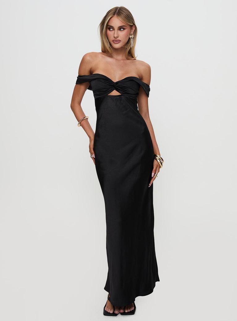 Rava Off The Shoulder Maxi Dress Black Product Image