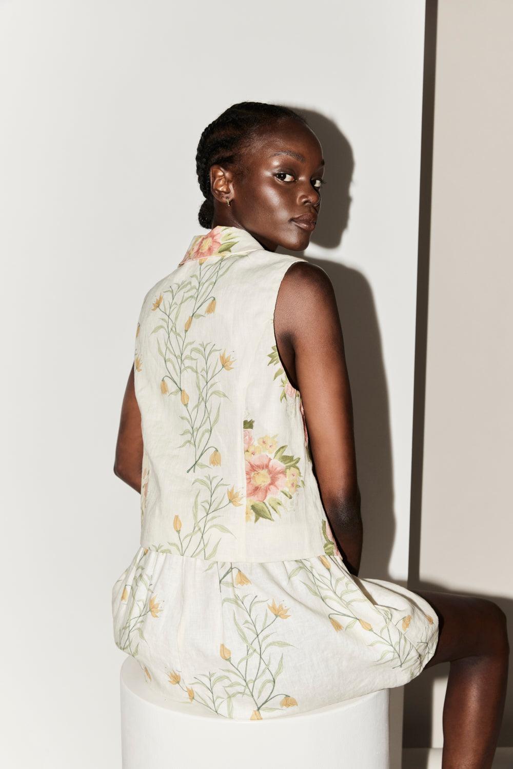 Stevie Linen Vest Nouveaux Product Image