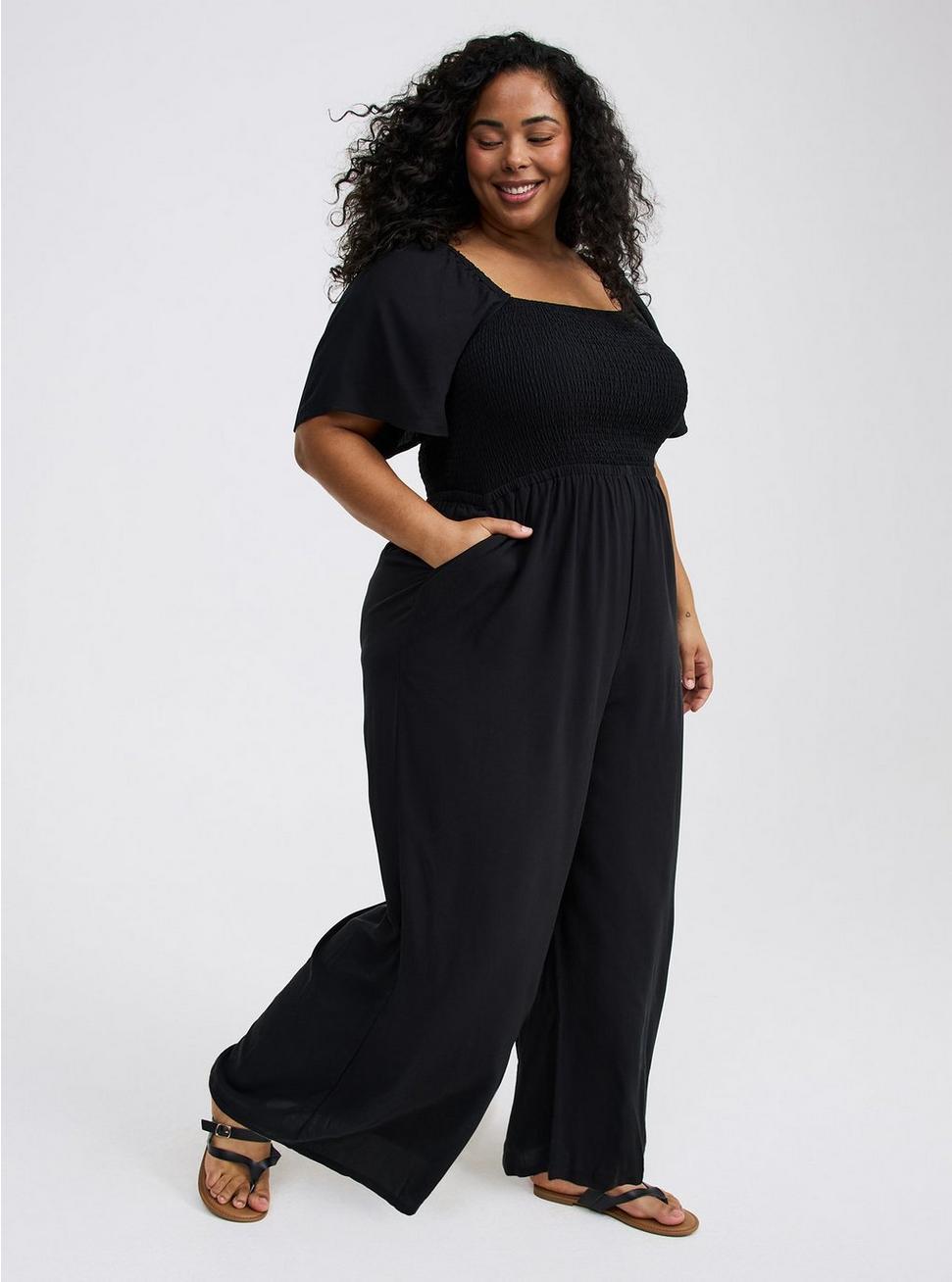 Flutter-Sleeve Smocked Jumpsuit Product Image