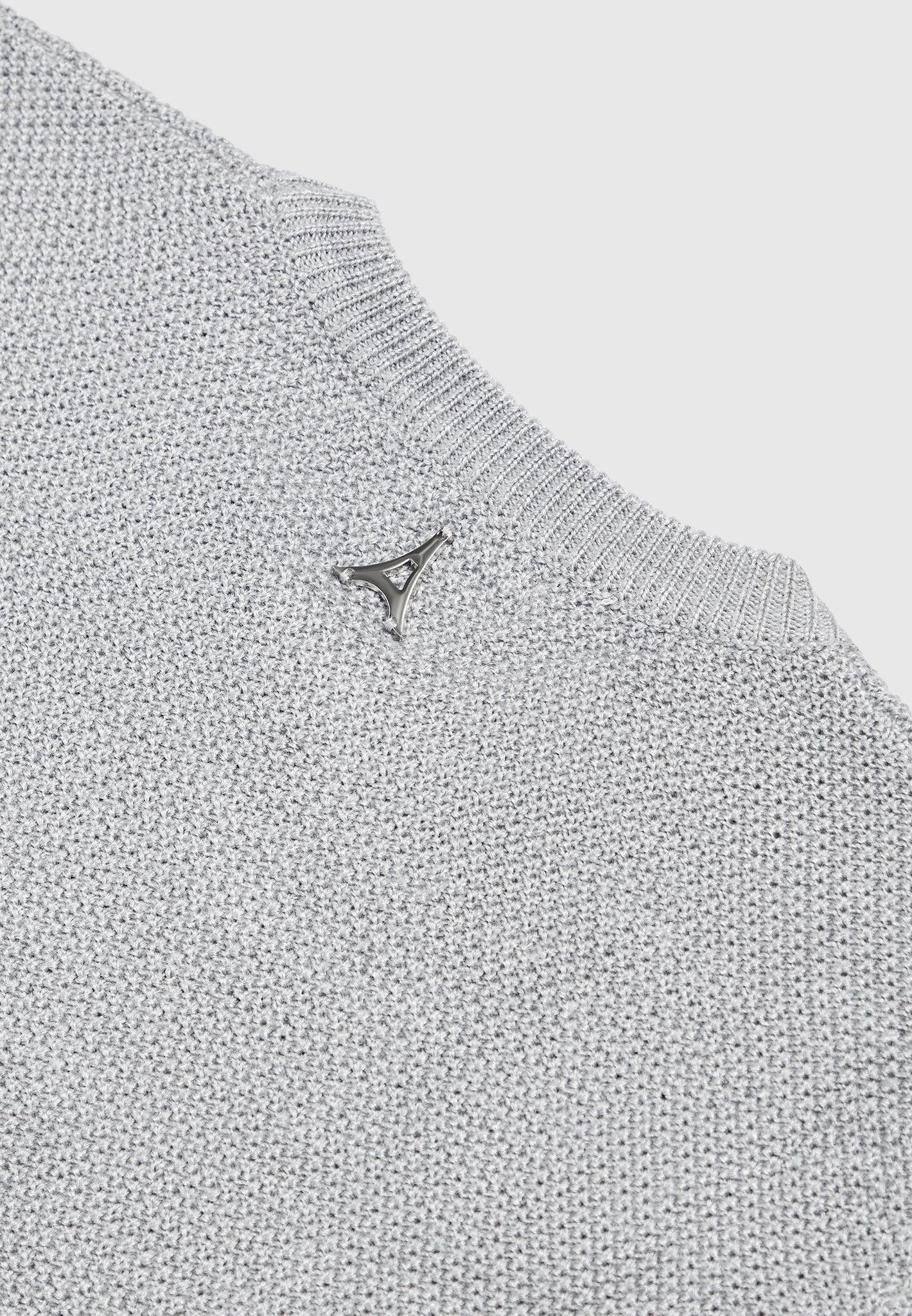 Gabin - Textured Wool Blend Jumper - Grey Male Product Image