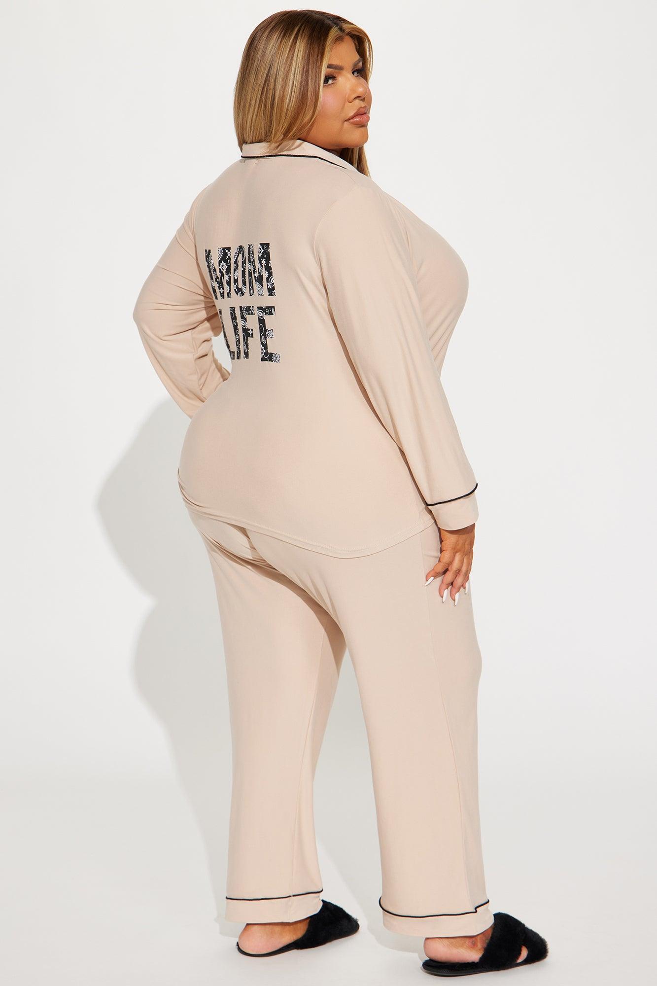 Mom Life PJ Pant Set - Tan Product Image