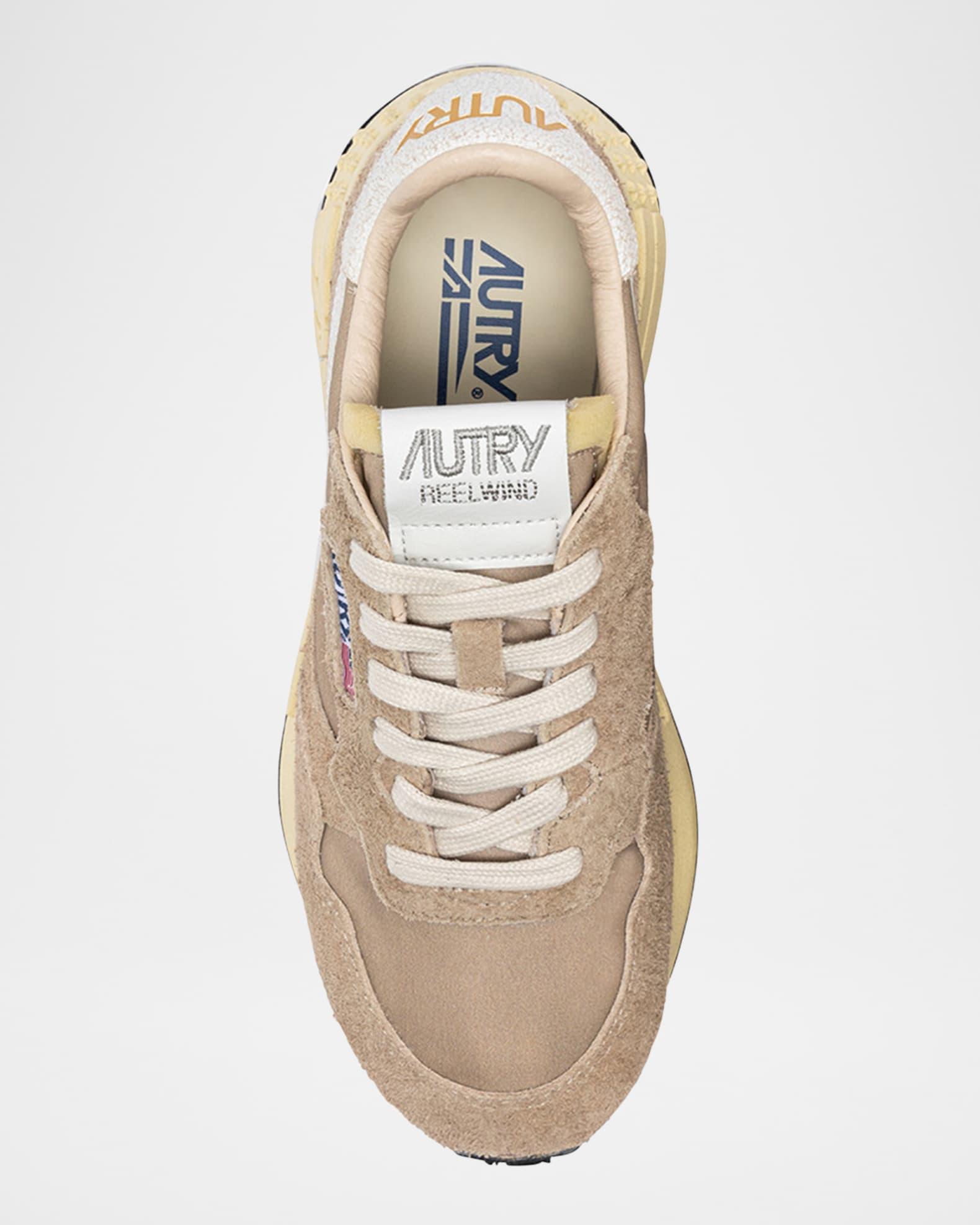 Reelwind Mixed Leather Retro Trainer Sneakers Product Image