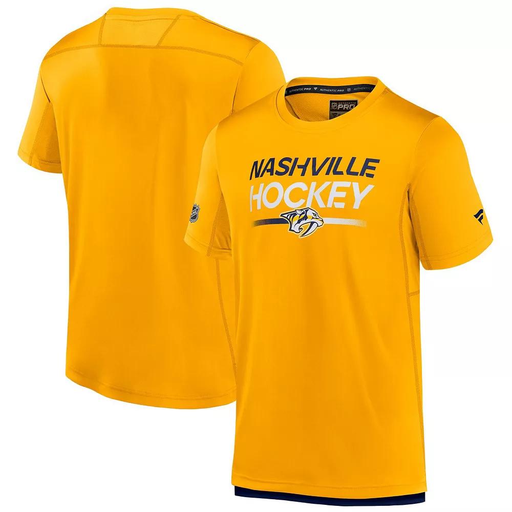 Men's Fanatics  Gold Nashville Predators Tech T-Shirt, Size: Large, Pdt Gold Product Image