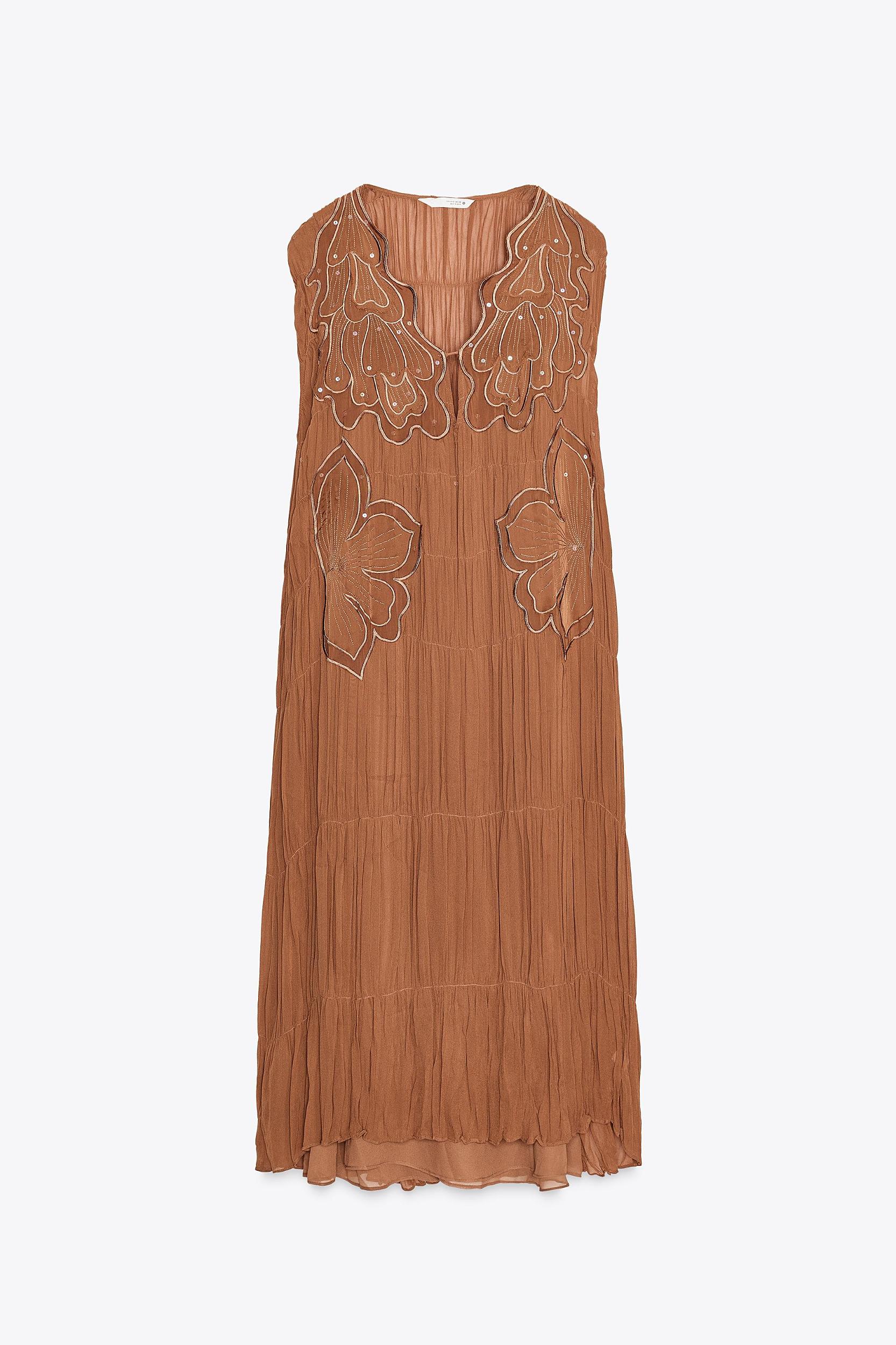 ZW COLLECTION RUCHED EMBROIDERED DRESS Product Image
