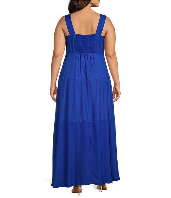 Vince Camuto Plus Size Square Neck Sleeveless Empire Waist Maxi Dress Product Image