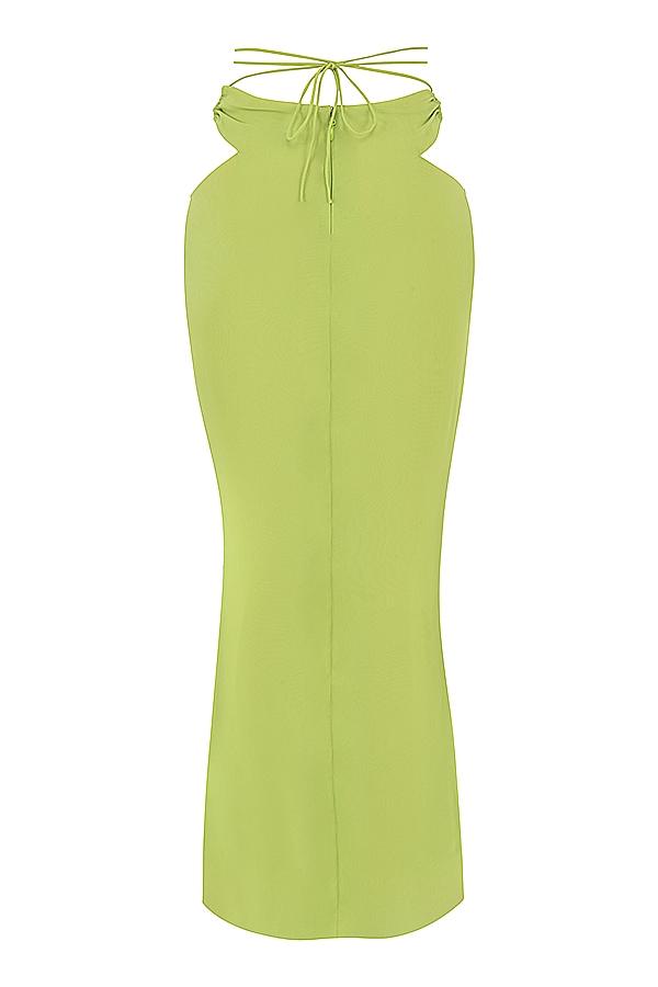 Tara  lime green georgette cropped top Product Image