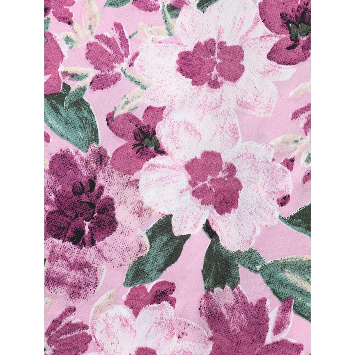 Plus Size Floral Print Cinched-Waist Pockets Midi Dress Lilac Women Timeless Notched collar Sleeveless Curvy BloomChic 28/5X Product Image