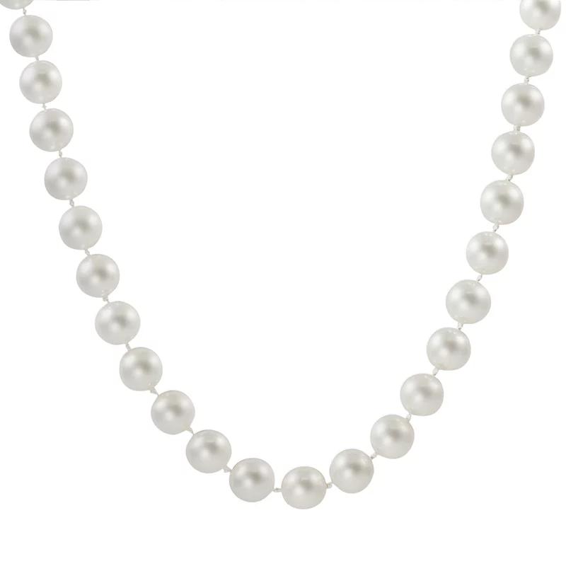 PearLustre by Imperial 18k White Gold 1/10-ct. T.W. Diamond and AAA Akoya Cultured Pearl Necklace, Women's,  Product Image