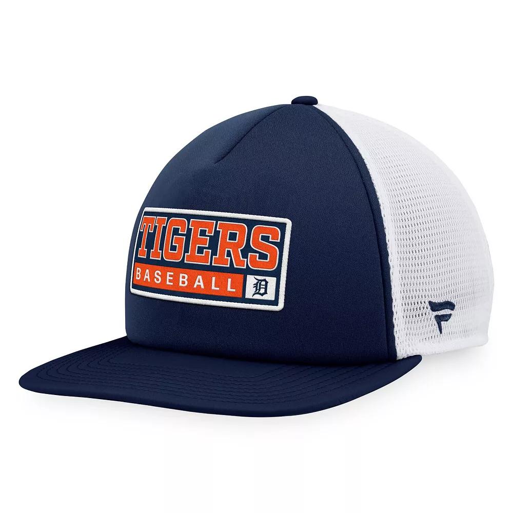 Men's Majestic Navy/White Detroit Tigers Foam Trucker Snapback Hat, Blue Product Image