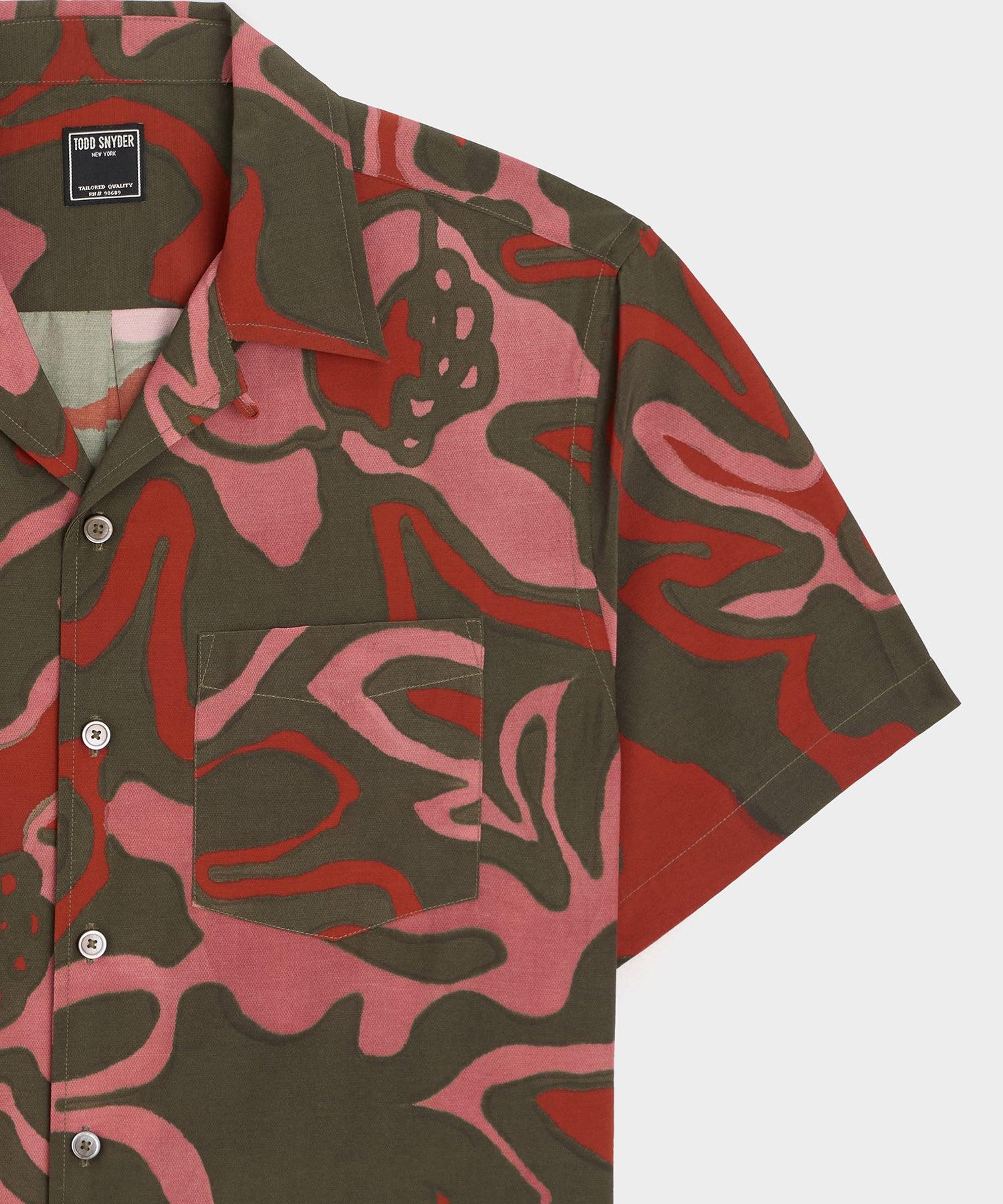 Cropped Silk-Cotton Camp Collar Shirt Product Image