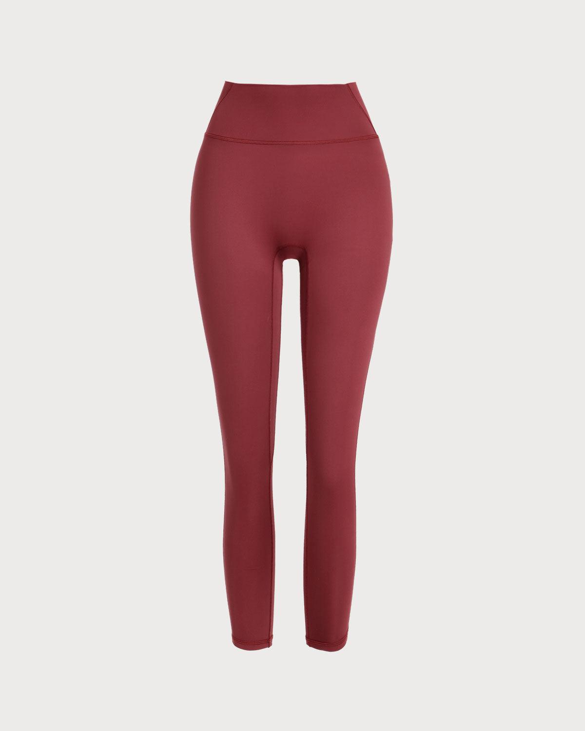 Red High Stretch Yoga Leggings Product Image