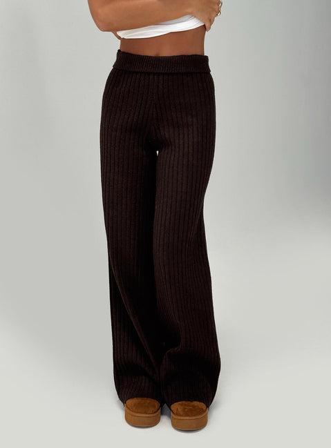 Montana Knit Pants Chocolate Brown Product Image
