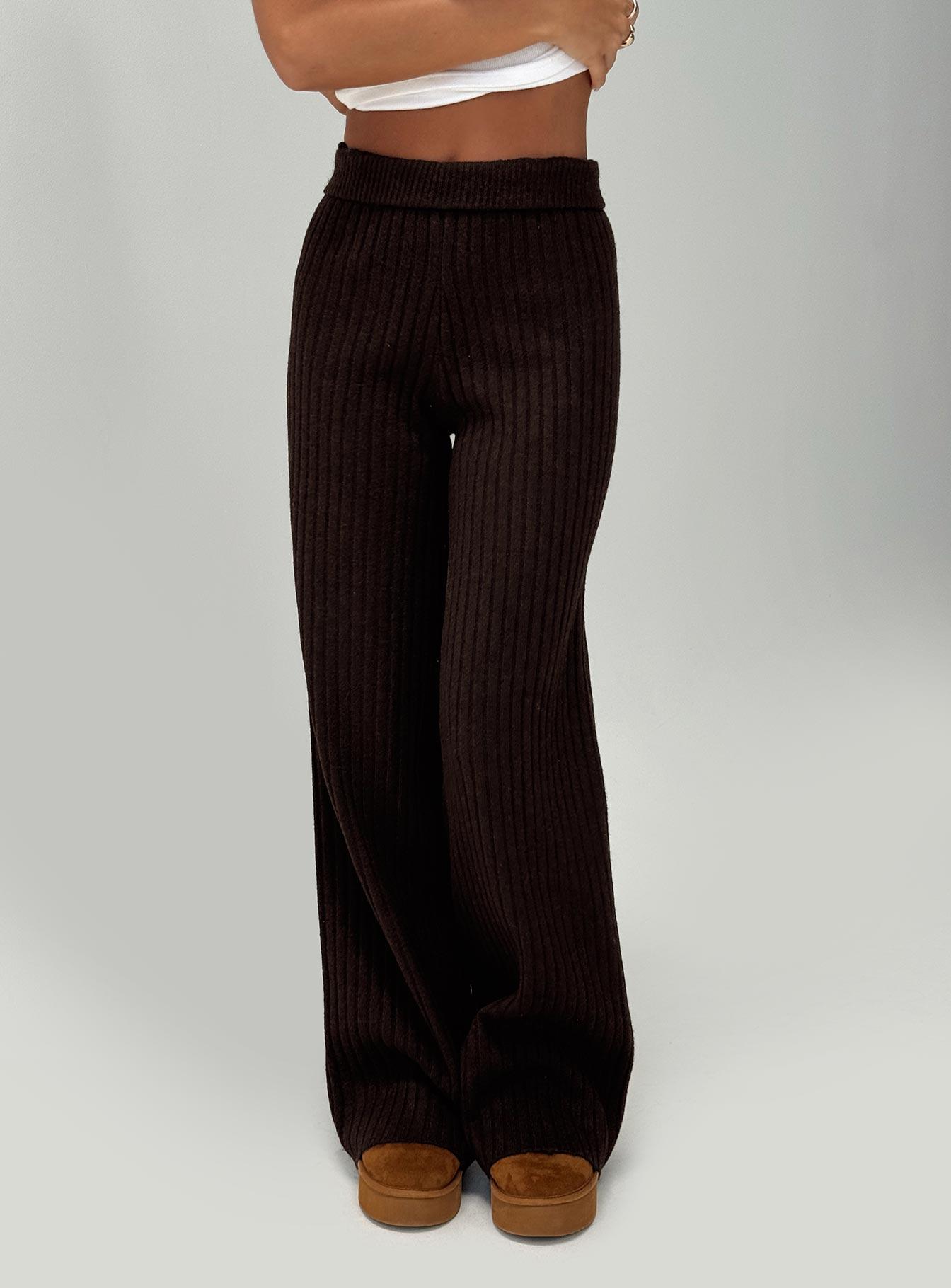 Montana Knit Pants Chocolate Brown Product Image