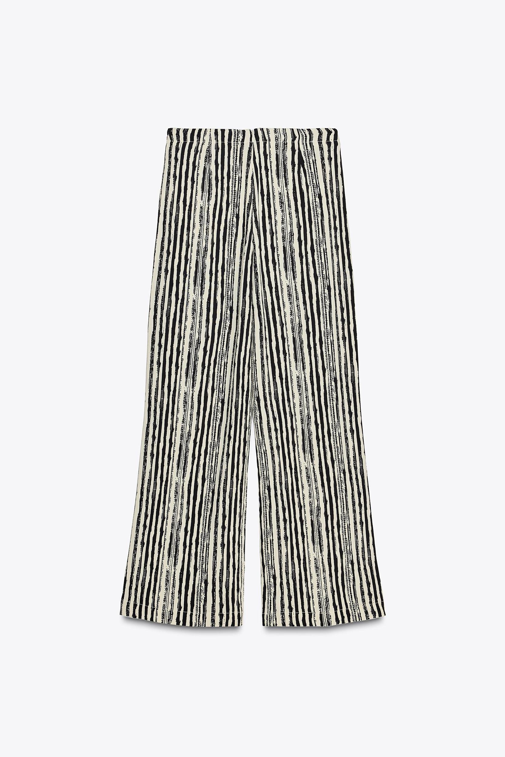 STRIPED WIDE LEG WRAP PANTS Product Image