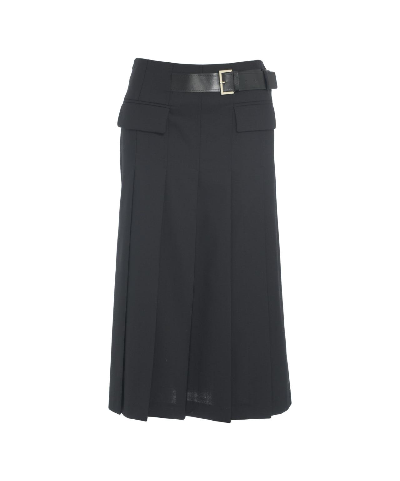 Midi pleated skirt with waist belt Product Image