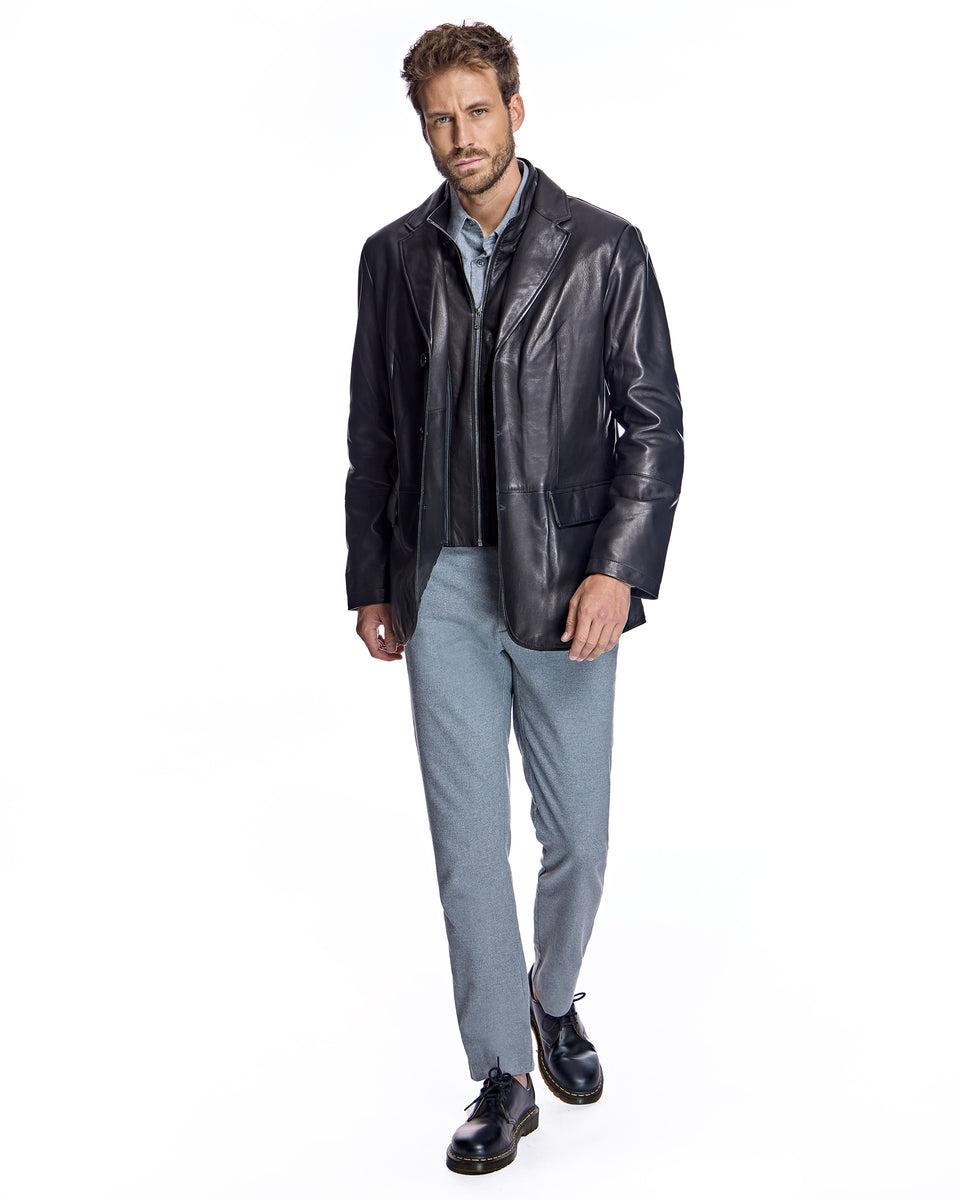 Men's Leather Blazer Product Image
