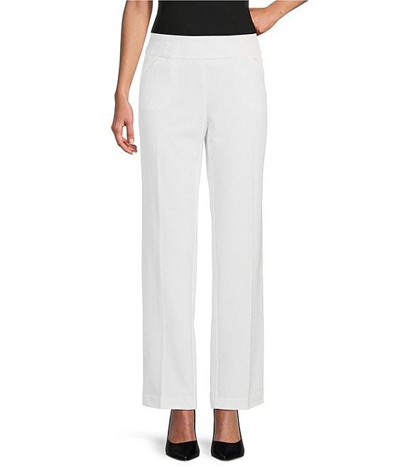 Investments Petite Size the PARK AVE fit Stretch Front Pocketed Tummy Control Straight Leg Pants Product Image