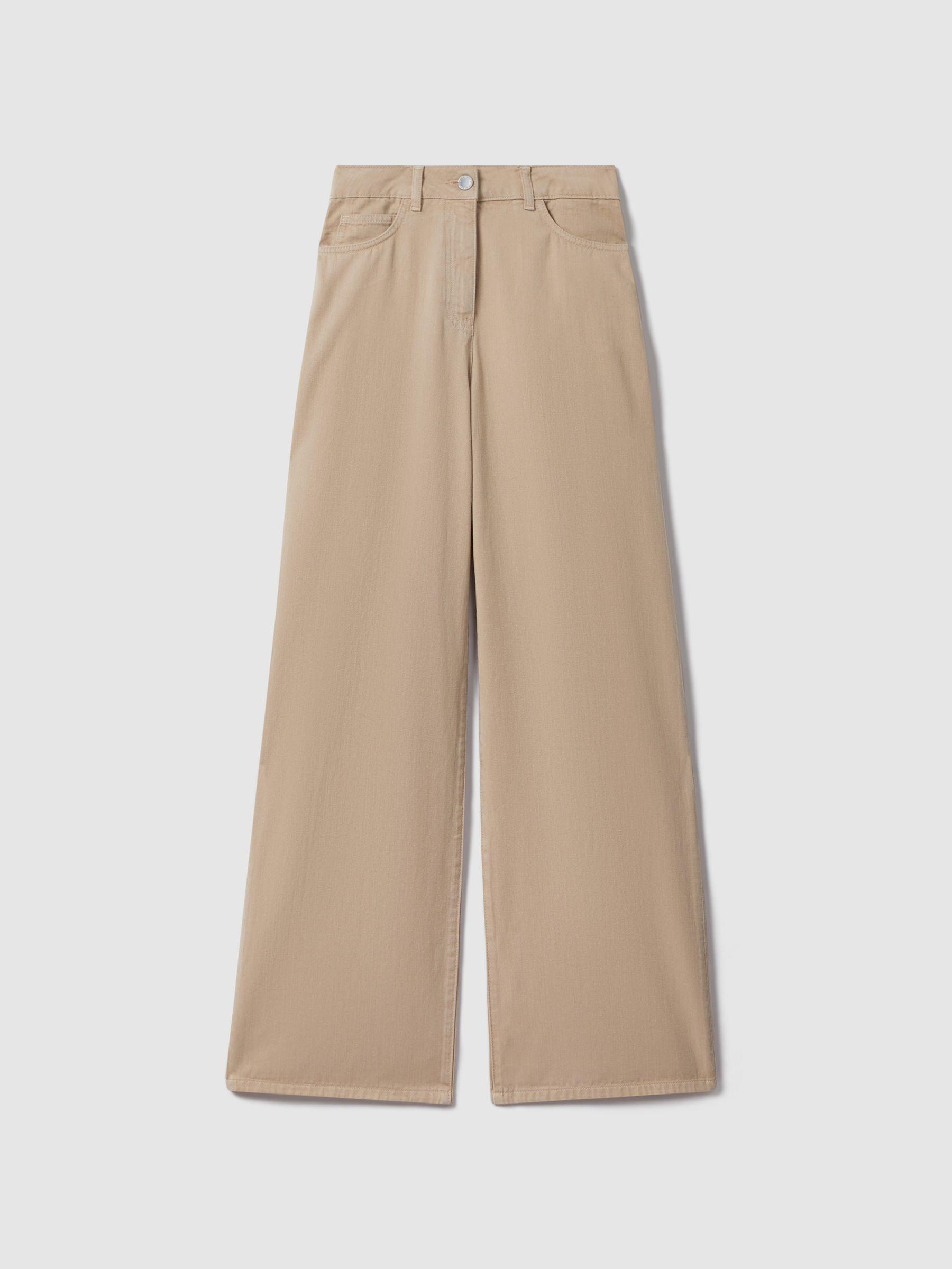 Garment Dyed Wide Leg Trousers in Light Camel Product Image
