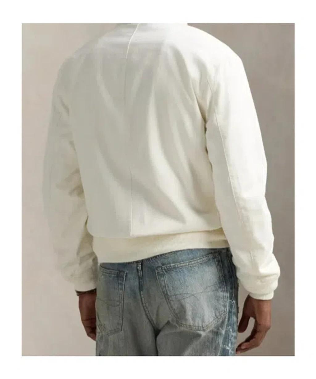 POLO RALPH LAUREN Logo-embroidered Cotton-twill Bomber Jacket In White Product Image