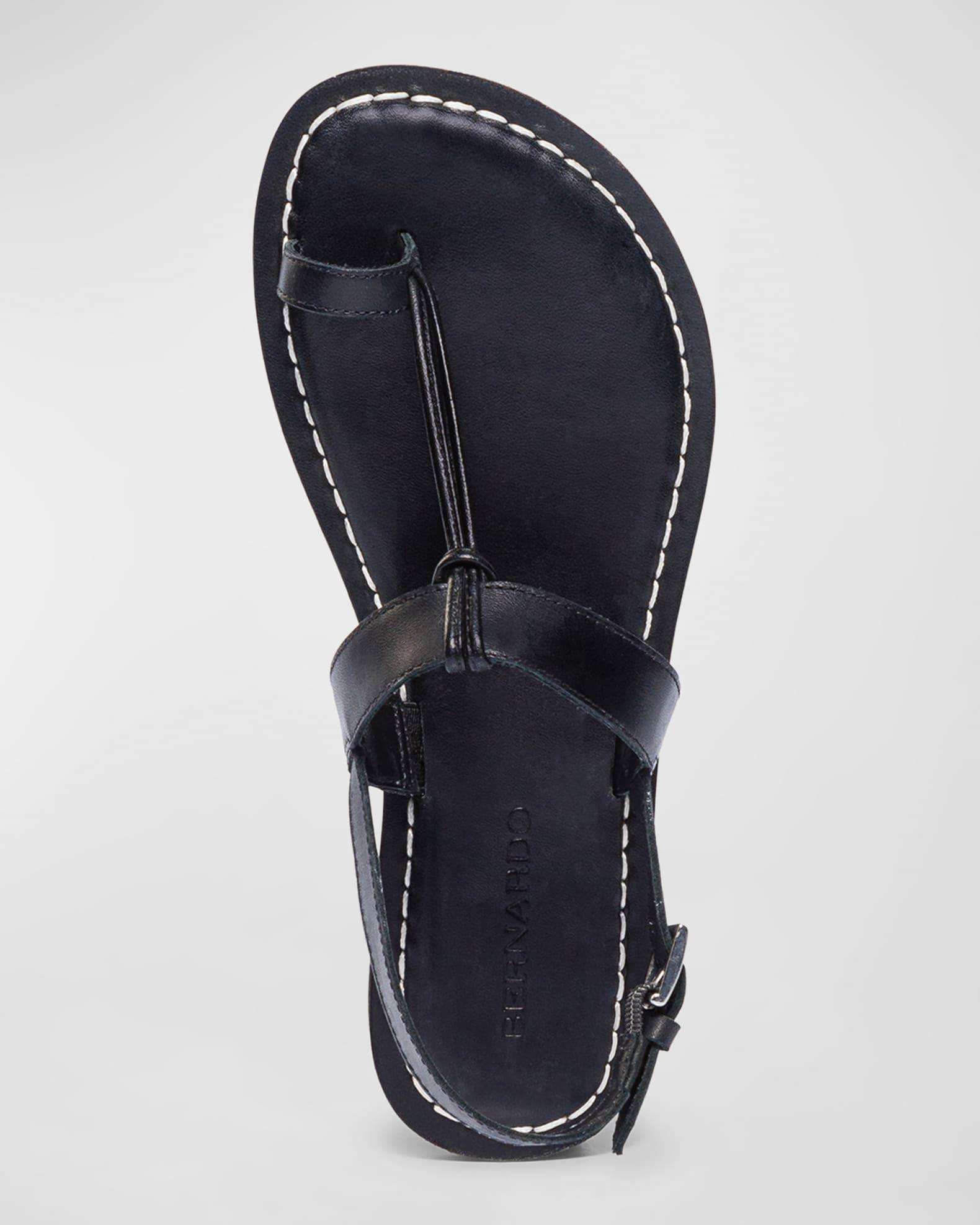 Calfskin T-Strap Slingback Sandals Product Image