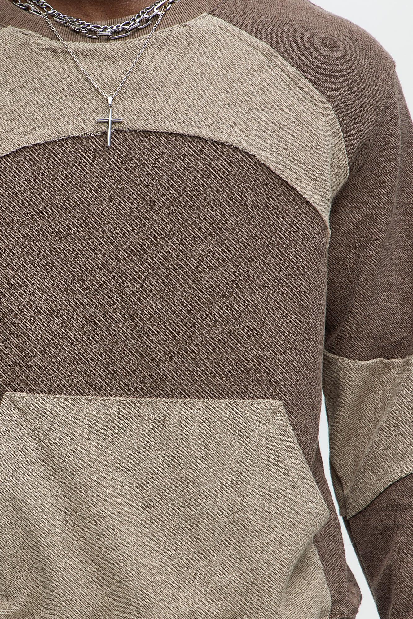 Tone Down Crew Neck Sweatshirt - Brown Product Image
