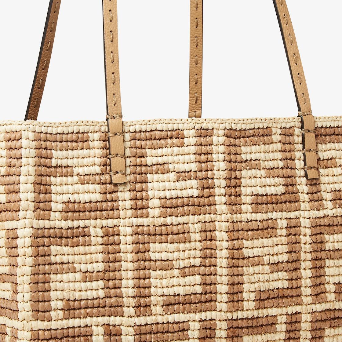 Small RollBeige FF raffia crochet shopper Product Image