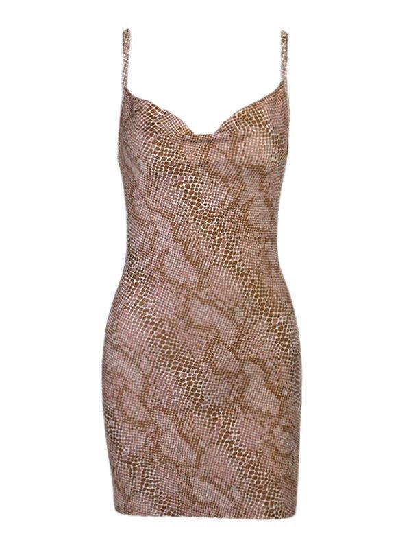 Snake Pattern Slip Mini Dress Product Image