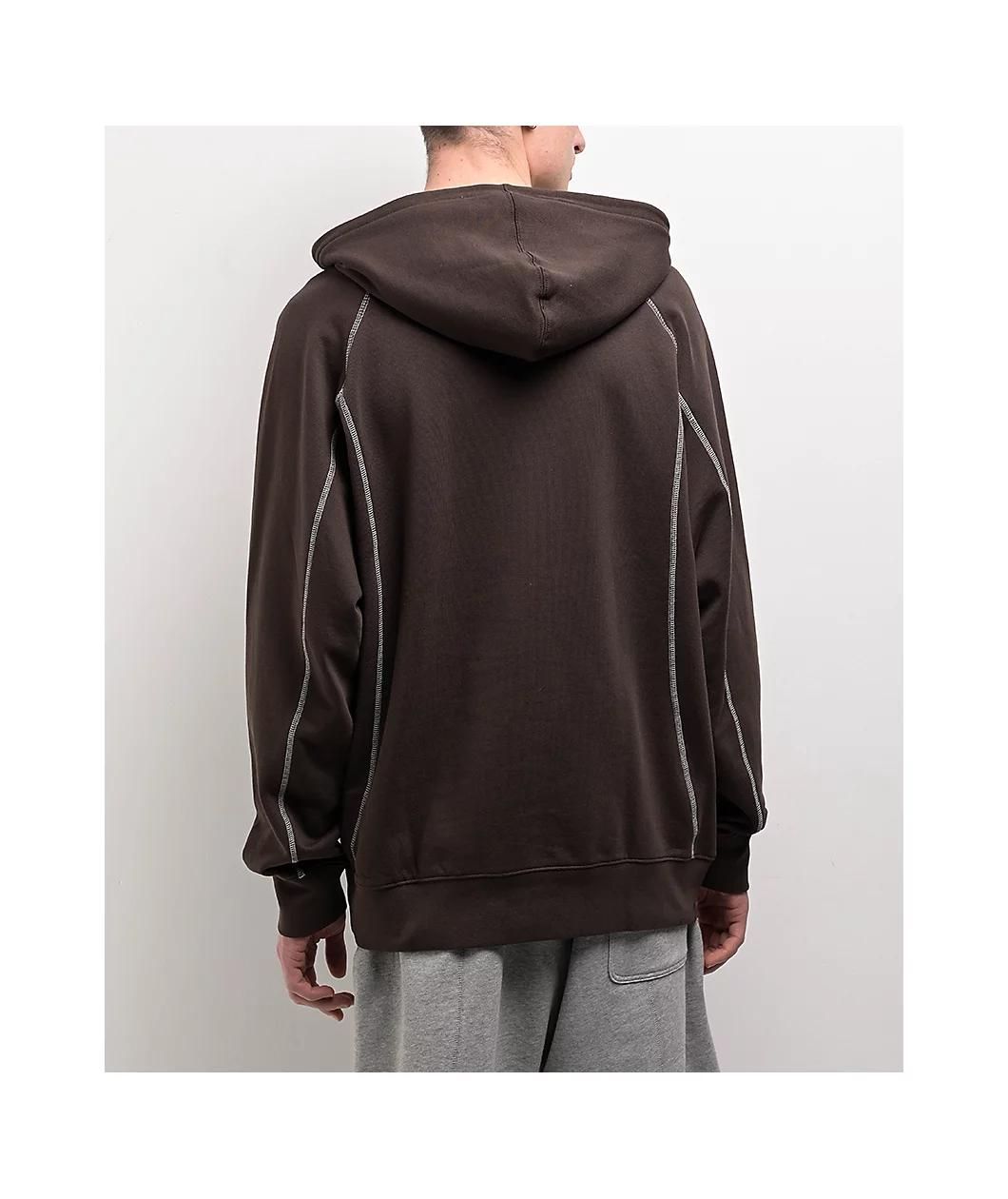 adidas Shmoofoil Dark Brown & Core White Featherweight Hoodie Product Image