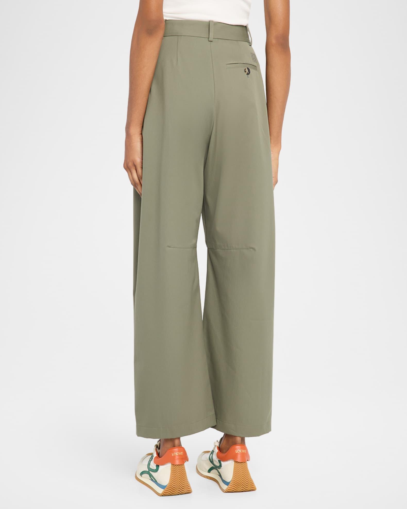 High-Rise Pleated Barrel-Leg Ankle Trousers Product Image