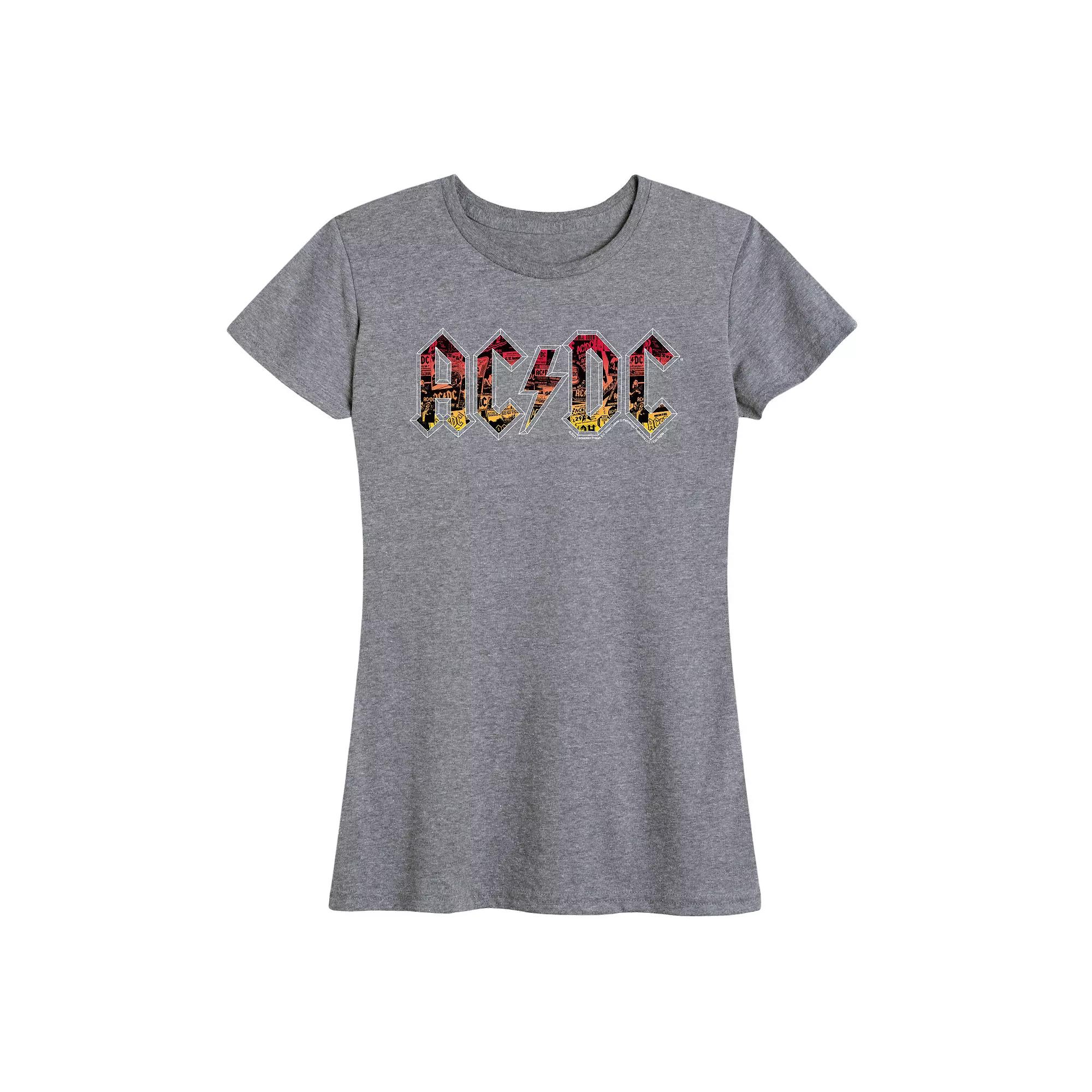 Women's ACDC Poster Texture Graphic Tee, Girl's,  Product Image