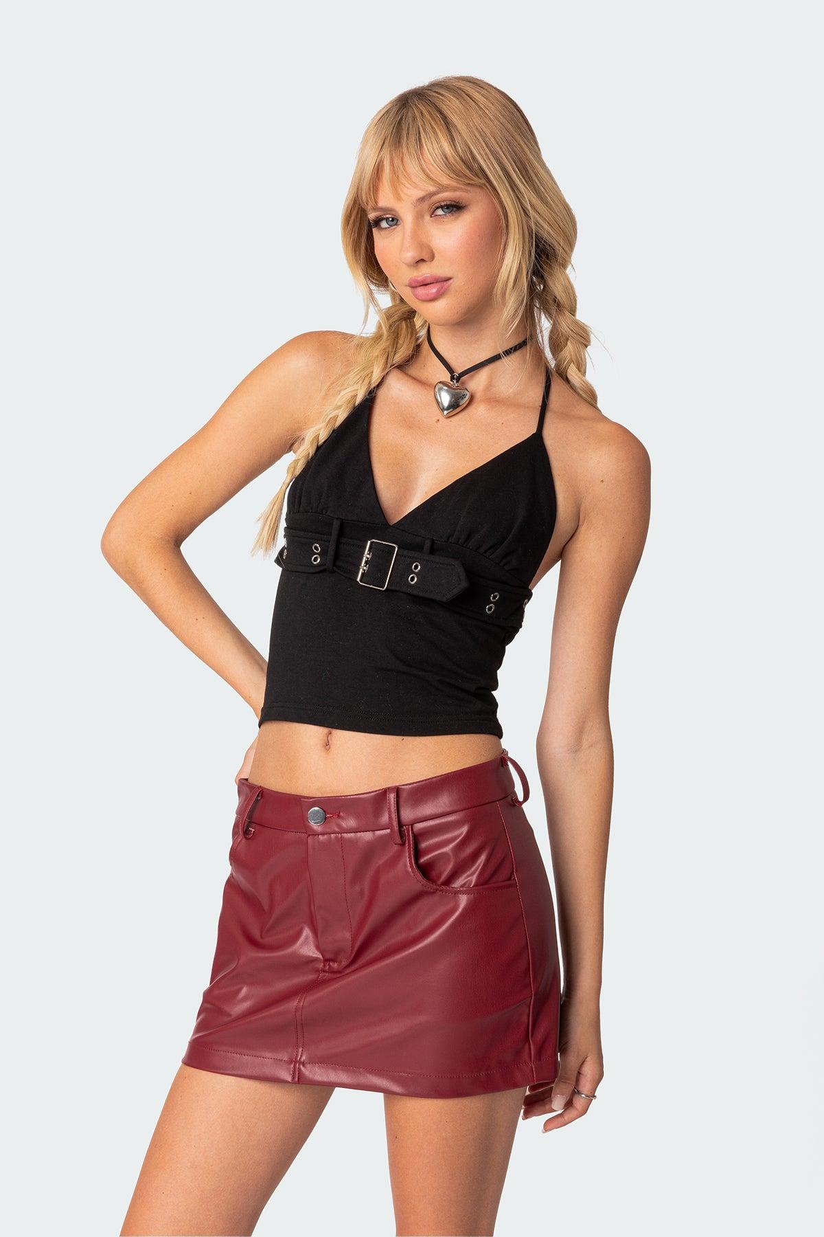 Birdie Buckle Belted Top Product Image