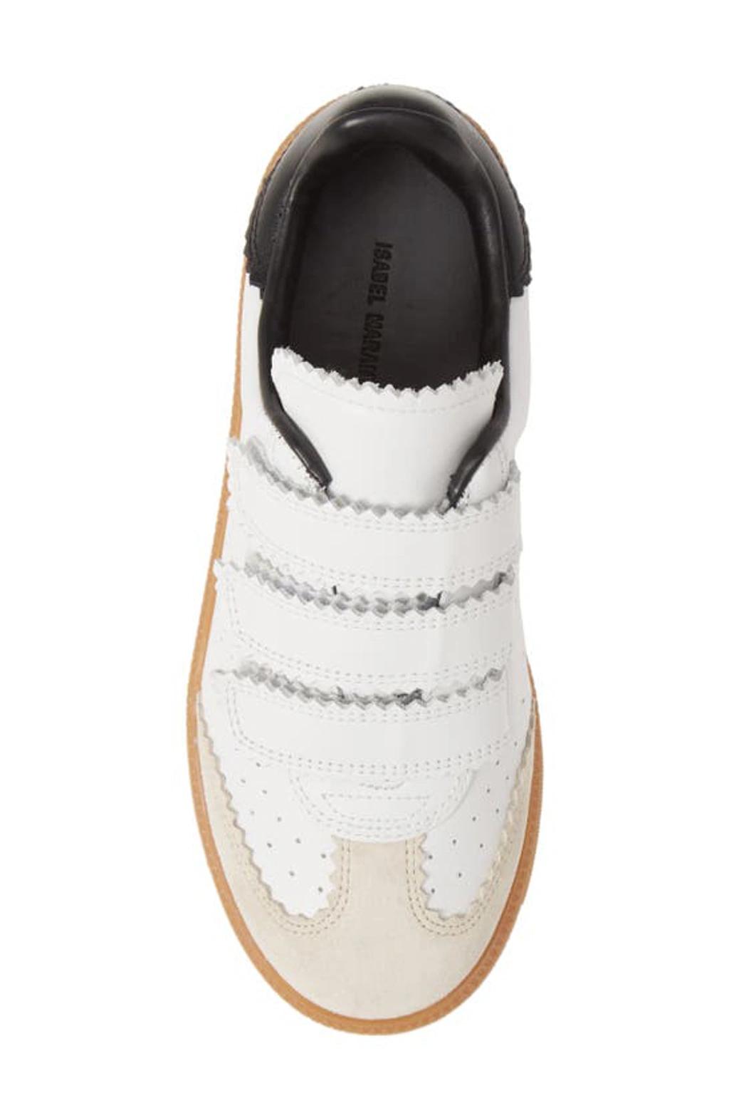 ISABEL MARANT Beth Suede-trimmed Leather Sneakers In White Product Image