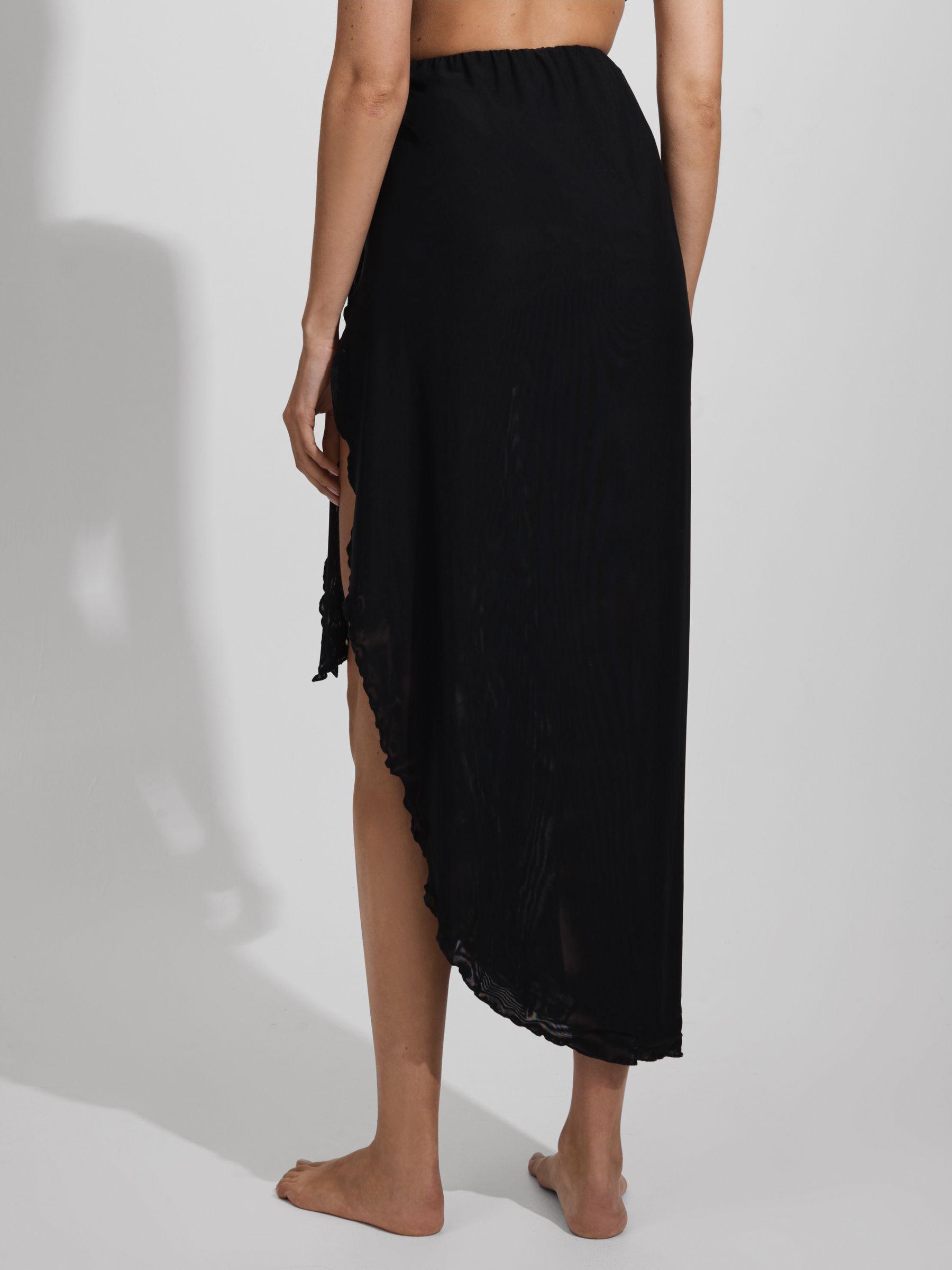 Mesh Sarong Skirt in Black Product Image