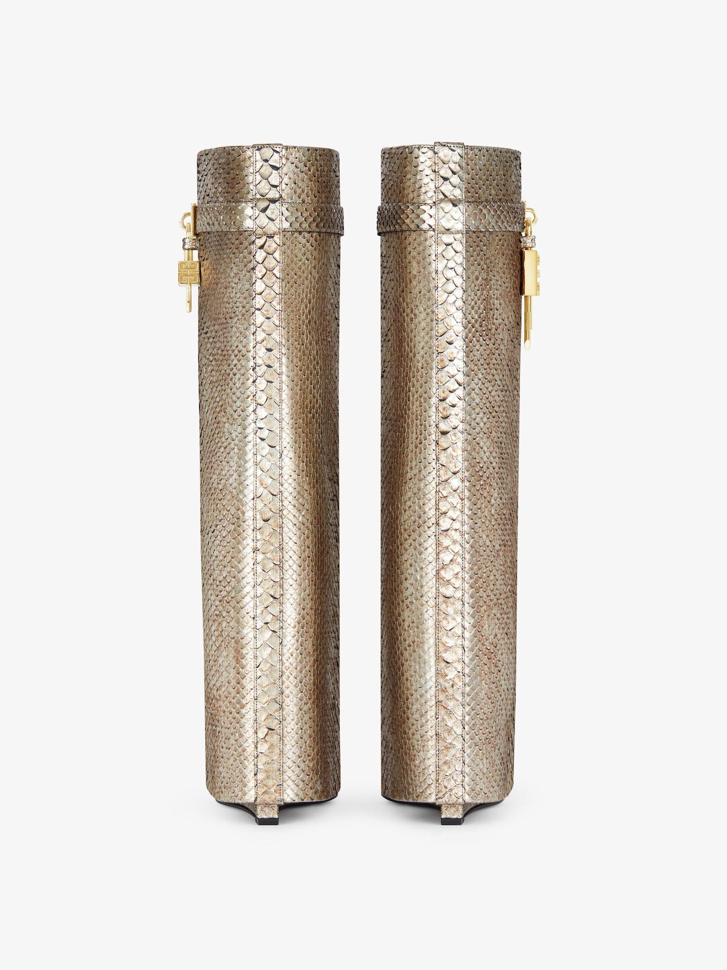 Shark Lock boots in python with iridescent effect Product Image