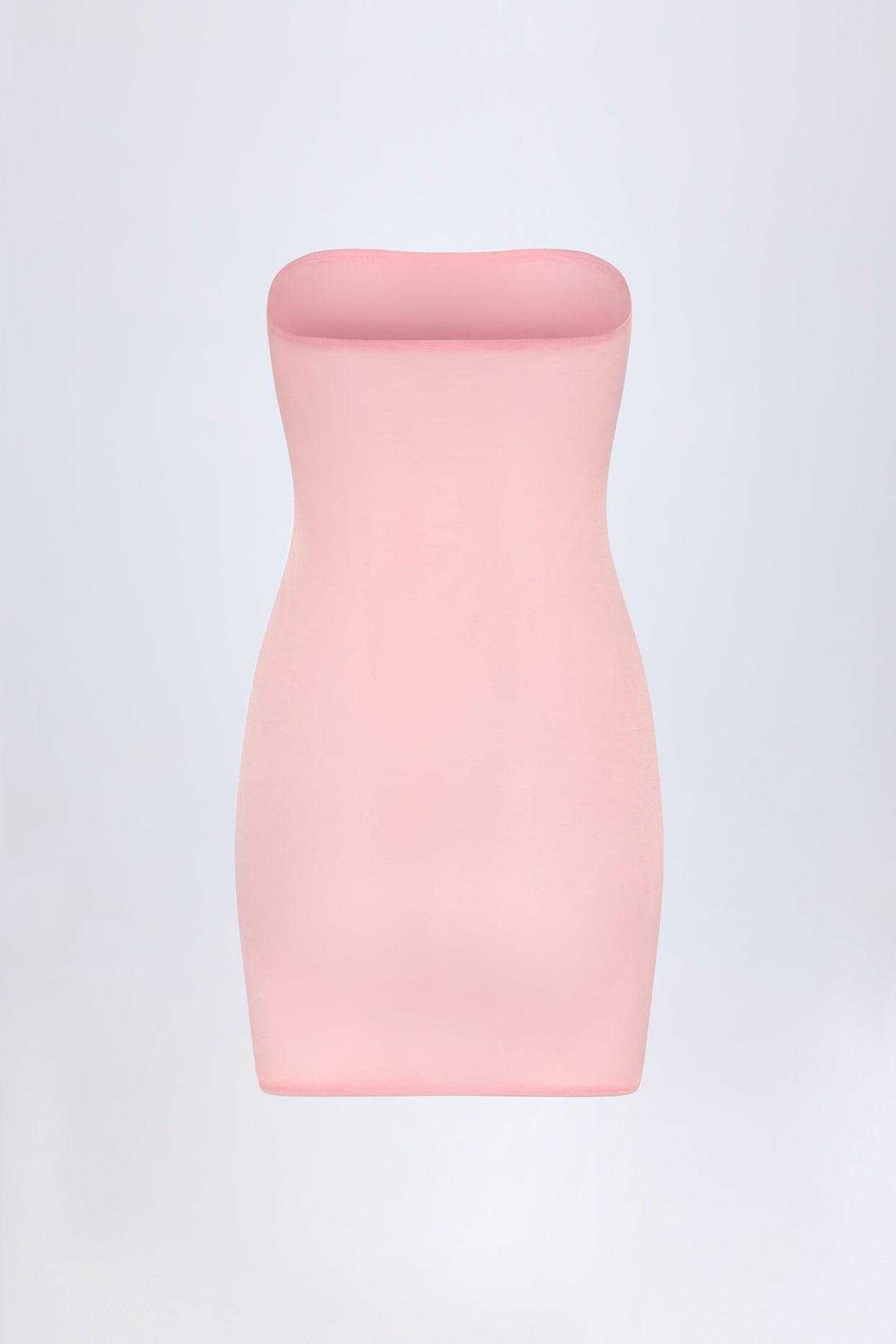 Soft Mesh Mini Slip Dress in Pink Product Image