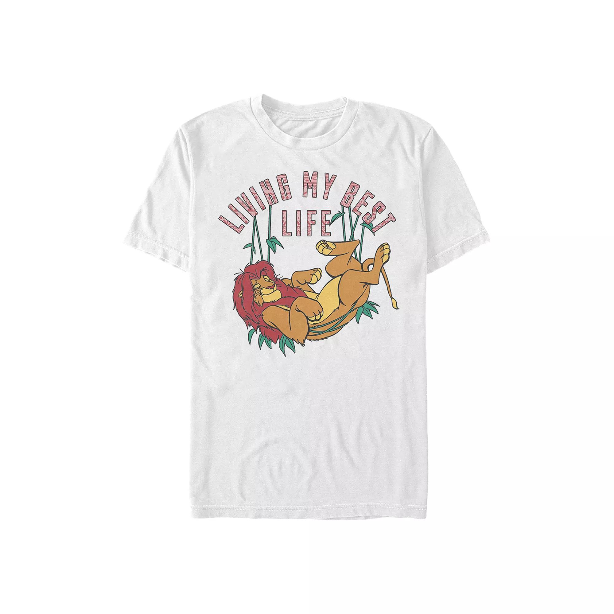 Disney's The Lion King Simba Living My Best Life Men's Graphic Tee,  Product Image