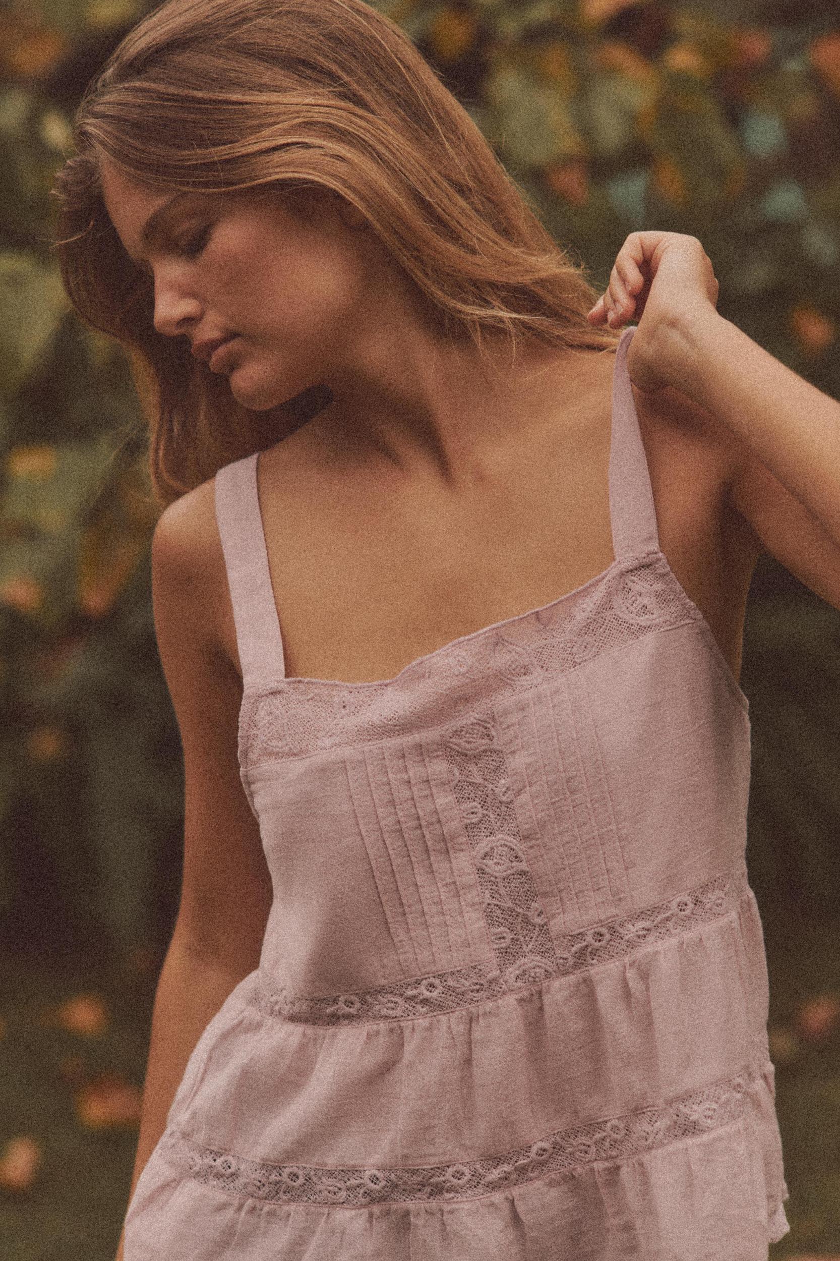 EMBROIDERED STRAPPY CHIFFON TOP Product Image