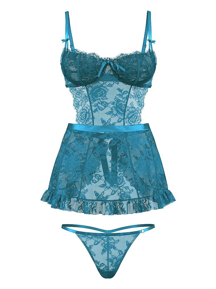 Wicked Unlined Rose Lace Apron Set Product Image