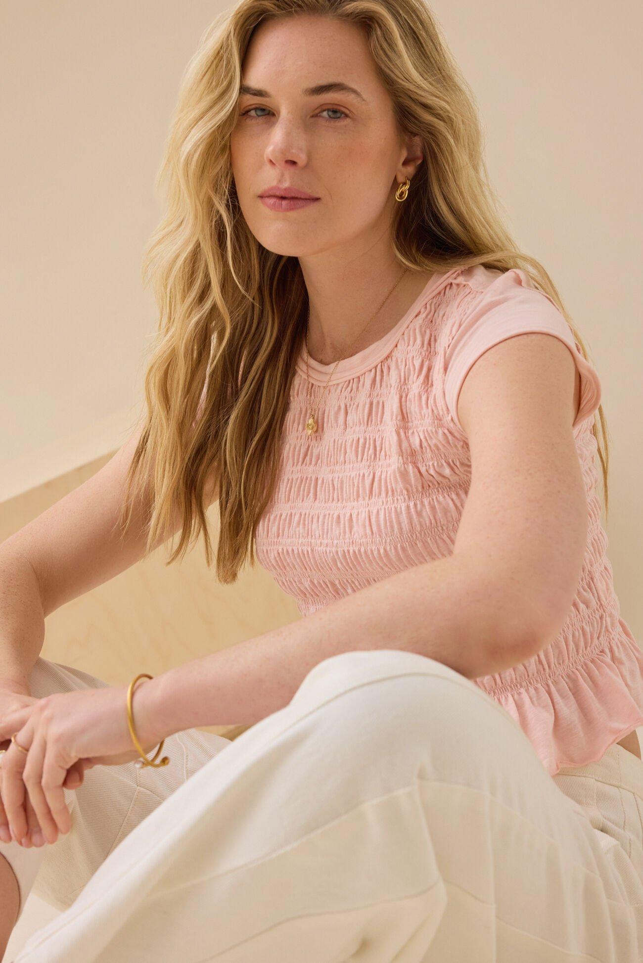 Annaleigh Smocked Fitted Tee Product Image