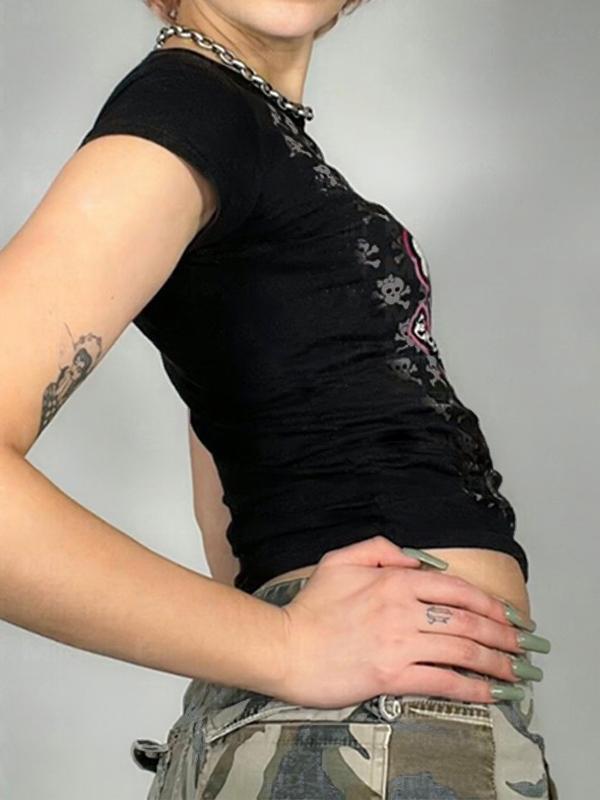 Skull Print Short Sleeve Tee Product Image