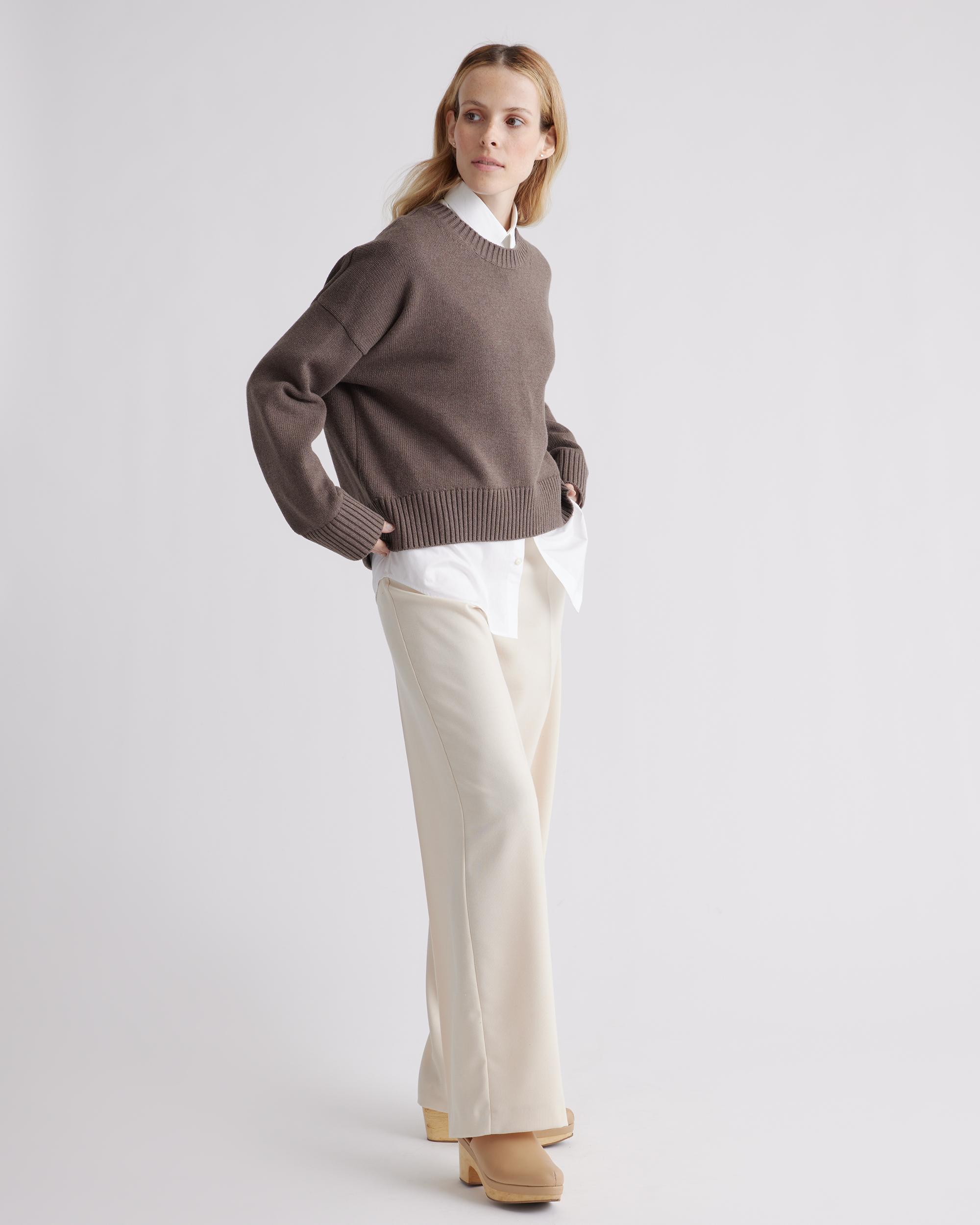 Quince | Women's Boyfriend Crew Sweater Size XS, Organic Cotton Product Image
