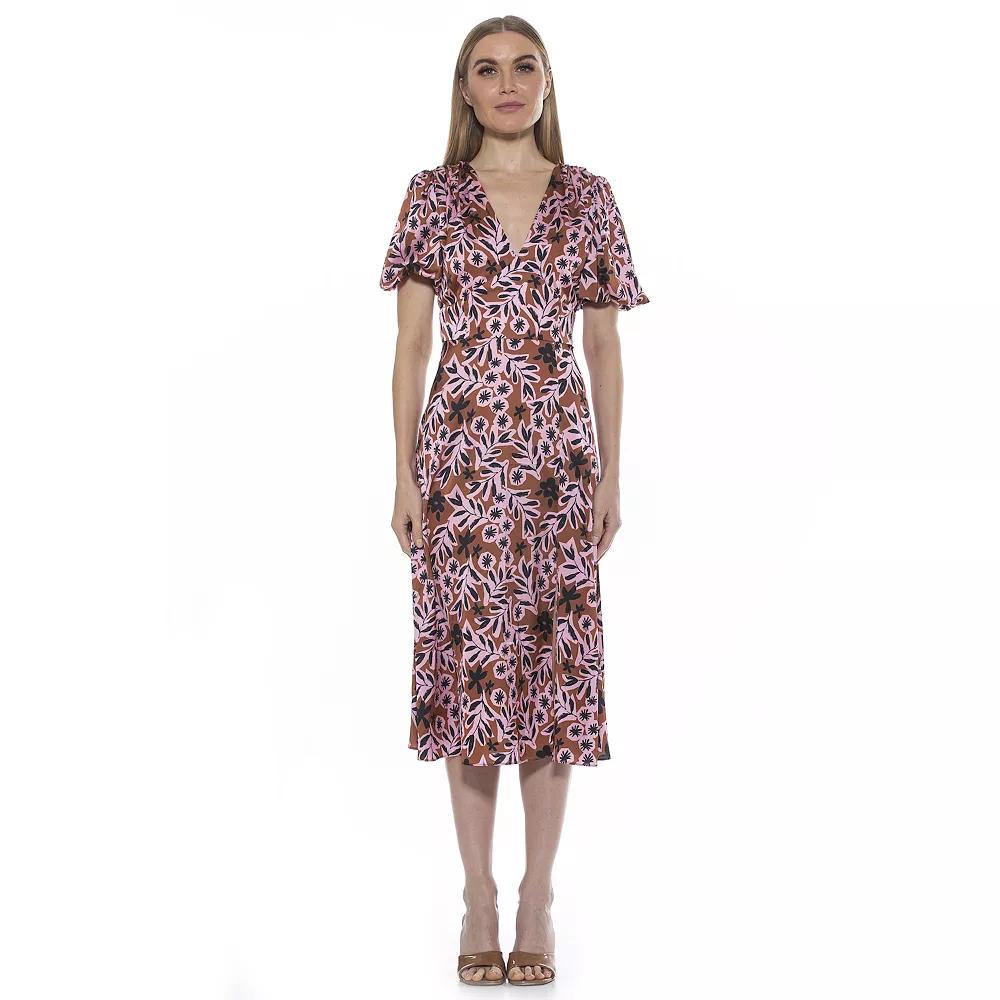 Women's ALEXIA ADMOR Puff-Sleeve Fit & Flare Dress,  Product Image