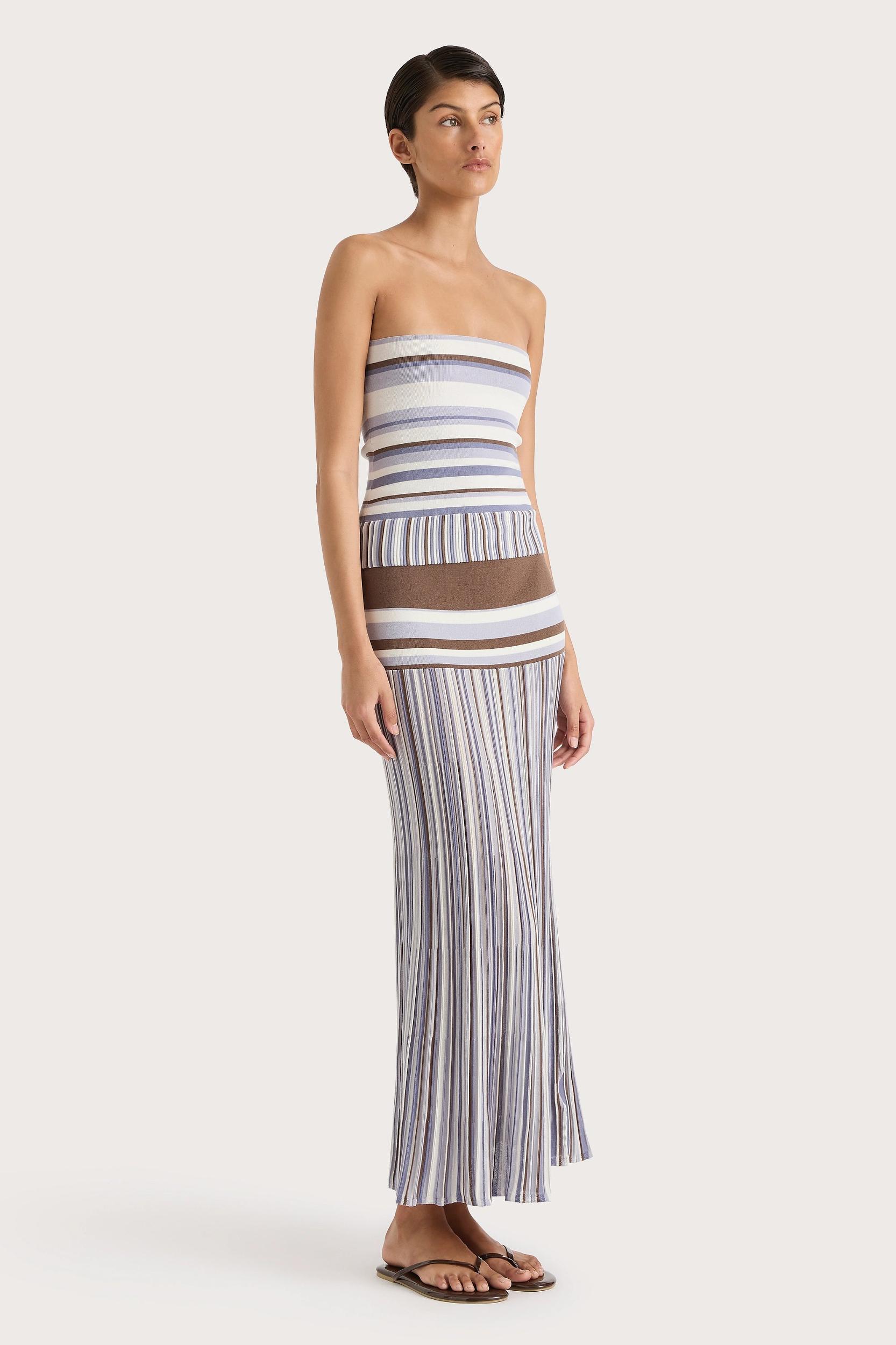 Citara Skirt Pale Blue Stripe Product Image