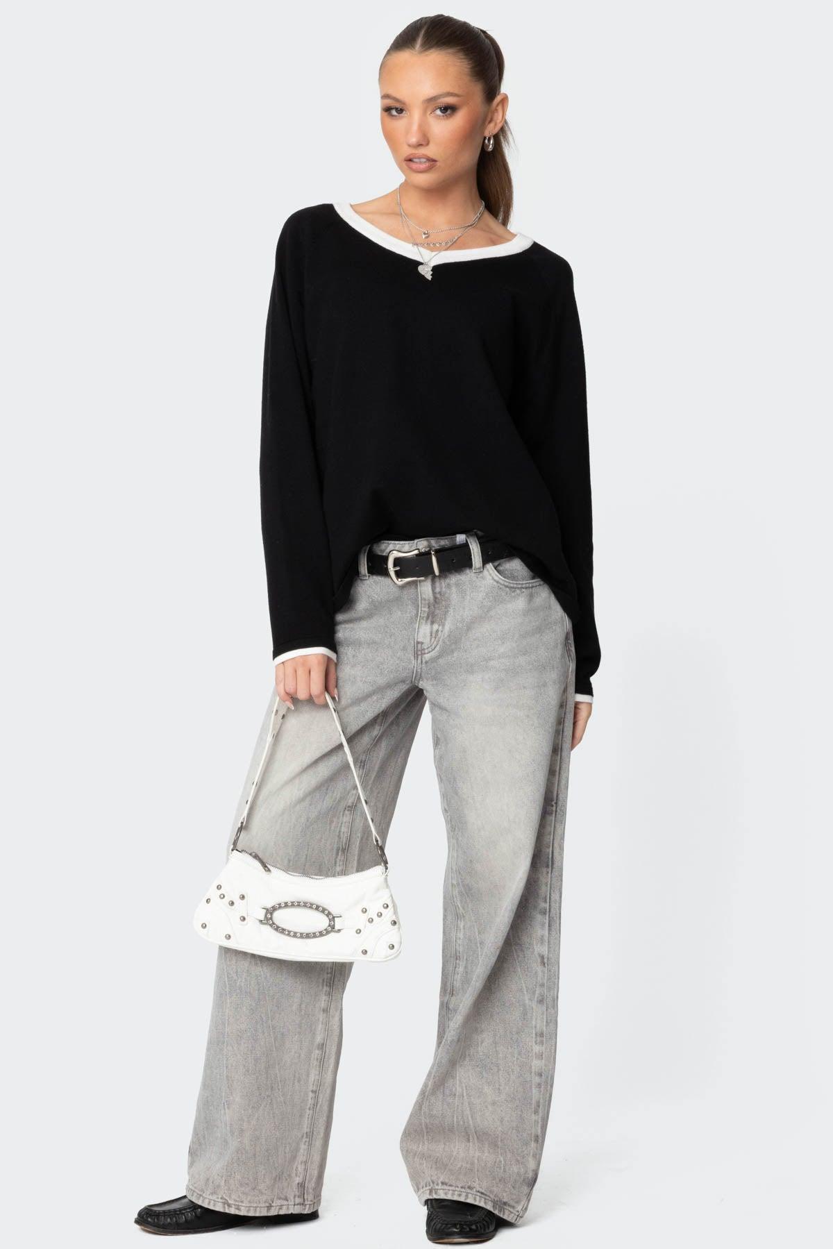 Magda Acid Wash Low Rise Baggy Jeans Product Image