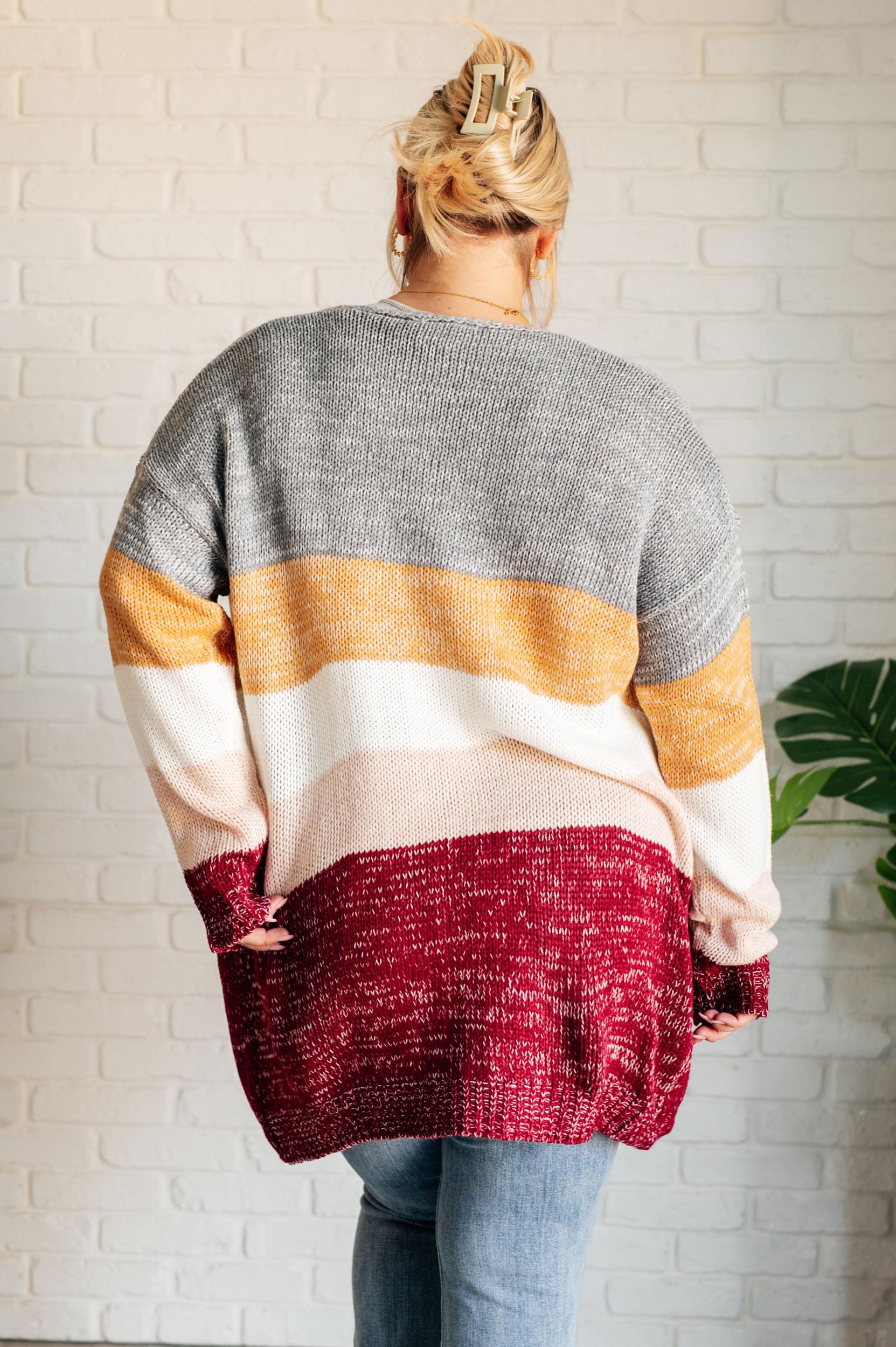 Bring the Warmth Color Block Cardigan Product Image