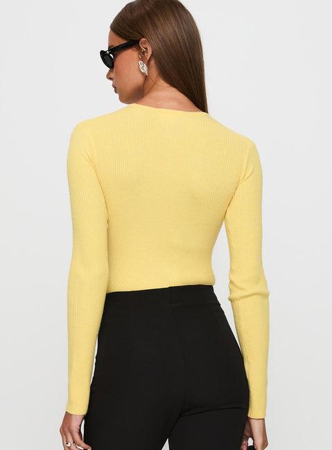 Kerra Long Sleeve Bodysuit Lemon Product Image
