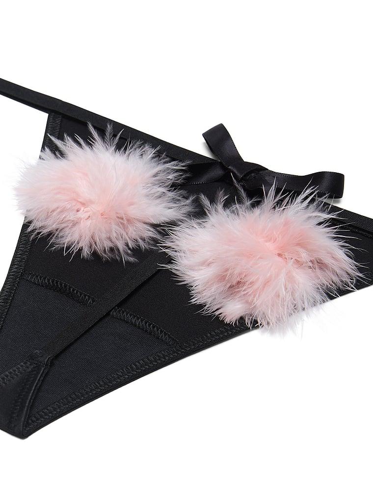 Satin Pom Pom V-String Panty Product Image