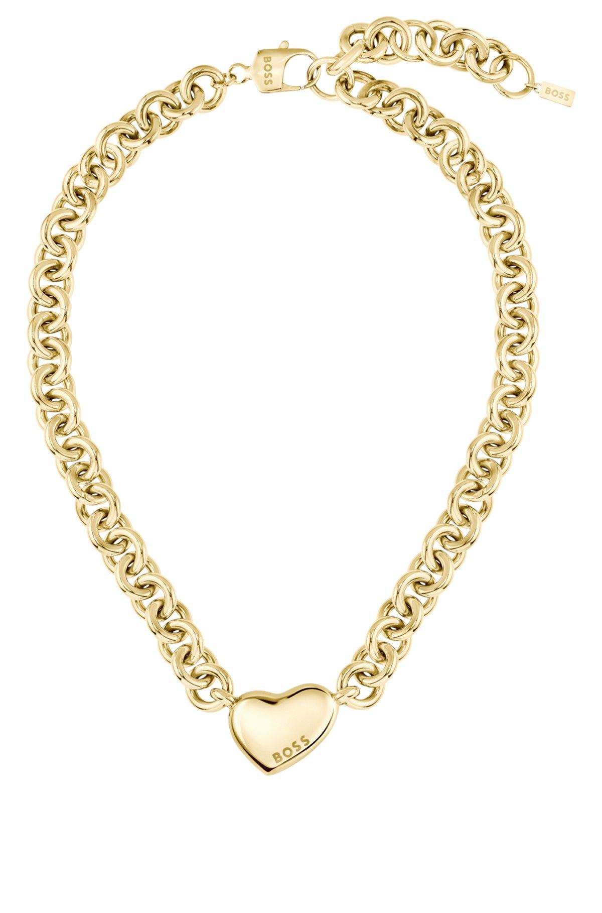 BOSS - Gold-tone necklace with heart charm Product Image